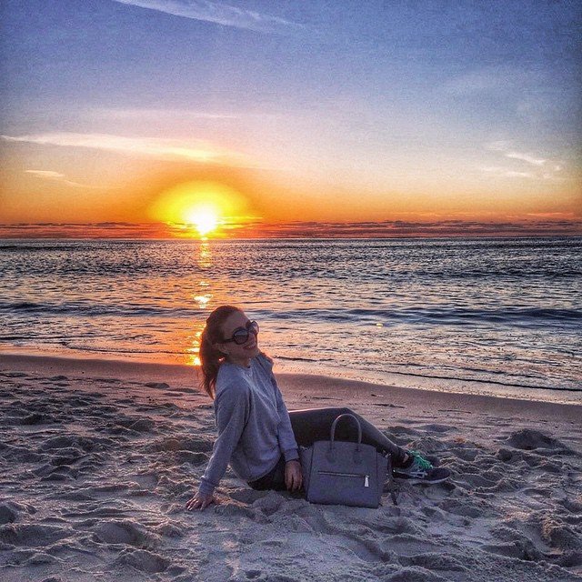 The Beach in La Jolla, Stasha Fashion outfit and sunset