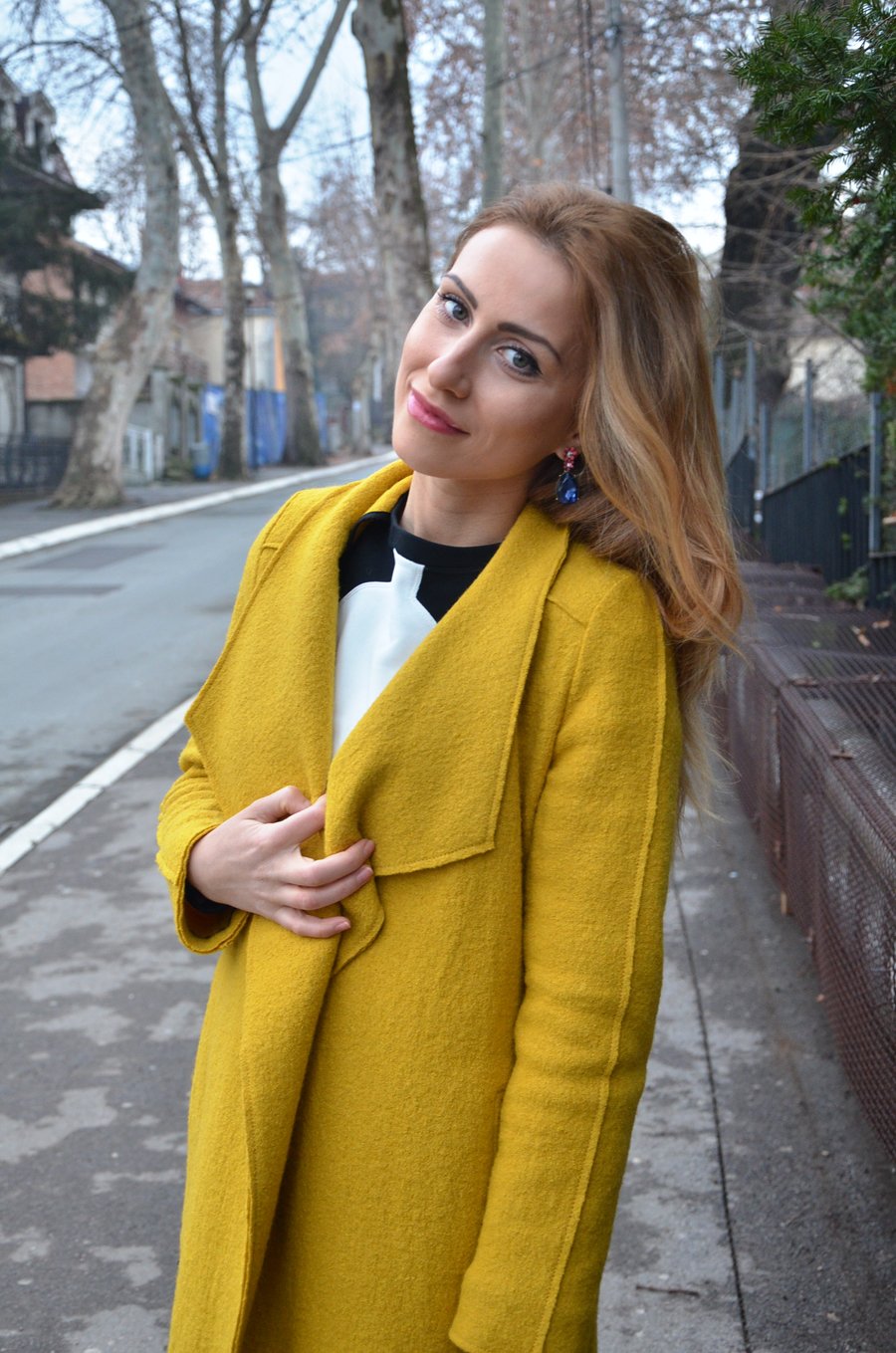 Mustard Coat Outfit / Stasha fashion Blog by Anastasija Milojevic