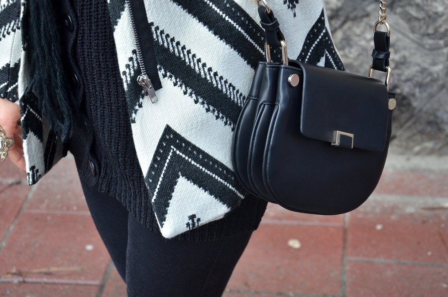 Black, white and burgundy Winter Outfit details - Stasha Fashion Blog by Anastasija Milojevic